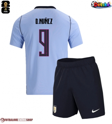 Uruguay Darwin Nunez #9 Domácí dres komplet pro Děti MS 2026 Krátkým Rukávem (+ Krátké kalhoty)